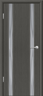 Двери Межкомнатные Гранд-М  вариант 7 с прозрачным белым триплексом Серый дуб 