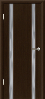 Двери Межкомнатные Гранд-М  вариант 7 с прозрачным белым триплексом Венге 