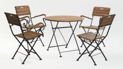 Стол круглый 80*80 см + 4 стула с подлокотниками HolzHof