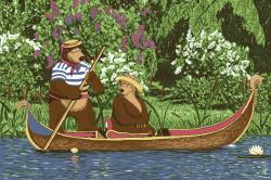 Маша и Медведь на лодке