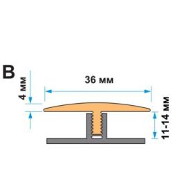 Монтажная планка для гибкого порога Step Flex, тип B 11-14 мм