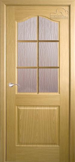 Дверь Капричеза дуб полотно остекленное с деревянной раскладкой
