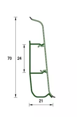 Плинтус ПВХ Ideal Деконика Д-П70 221 Дуб янтарный