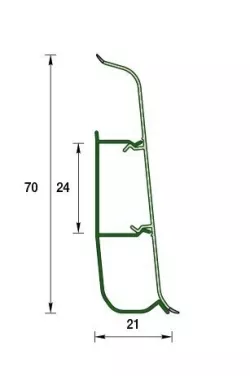 Плинтус ПВХ Ideal Деконика Д-П70 208 Дуб Мокко