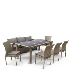 Набор мебели с диваном T365/S65/Y380B-W65 8PCS Light Brown