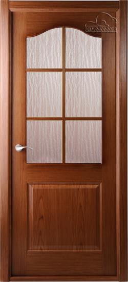 Дверь Капричеза орех полотно остекленное с деревянной раскладкой