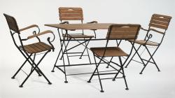 Стол прямоугольный 120*80 см + 4 стула с подлокотниками HolzHof