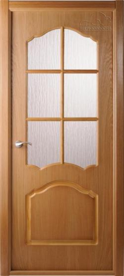 Дверь Каролина полотно остекленное дуб с деревянной раскладкой
