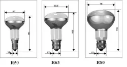 Лампа накаливания R50, R63, R80