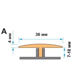 Монтажная планка для гибкого порога Step Flex, тип А 7-10 мм