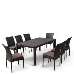 Набор мебели 8+1 T347/Y380A-W53 Brown 8PCS