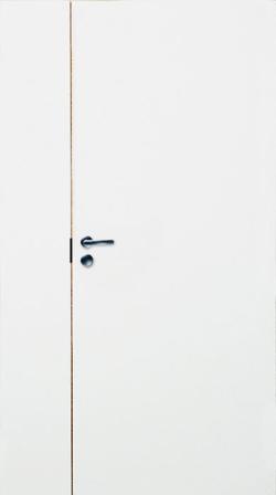 Дверь белая гладкая со створкой № 201