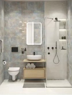 Плитка настенная Concretehouse серый рельеф 16541