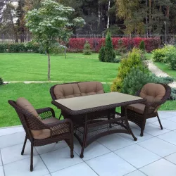 Набор мебели с диваном T130Br/LV520BB-Brown/Beige