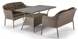 Набор мебели с диваном из искусственного ротанга T198B/S54B-W56 Light Brown