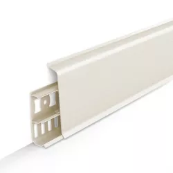 Плинтус ПВХ Ideal Деконика 85 мм 033 Кремово-белый