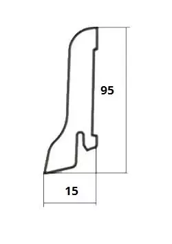 PW Skirting Дуб Темно-коричневый Лак 15*95