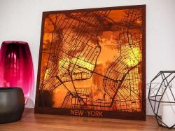 Карта города New York Gold Black