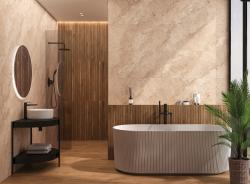 Керамогранит Asher A17773 бежевый ректификат рельеф
