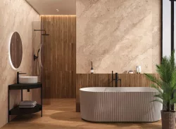 Керамогранит Asher A17773 бежевый ректификат рельеф