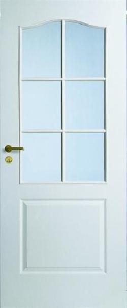 Дверь белая с арочной филенкой под 6 стекол №22