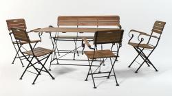 Стол прямоугольный 150*80 см + скамья + 4 стула с подлокотниками HolzHof