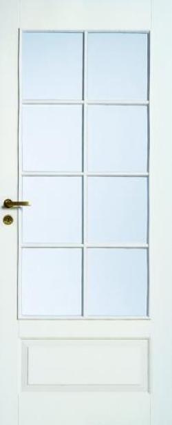 Дверь межкомнатная белая 4-хфиленчатая под 8 стекол №42