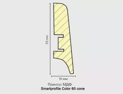 Плинтус МДФ SMARTPROFILE Color cone Венге 60