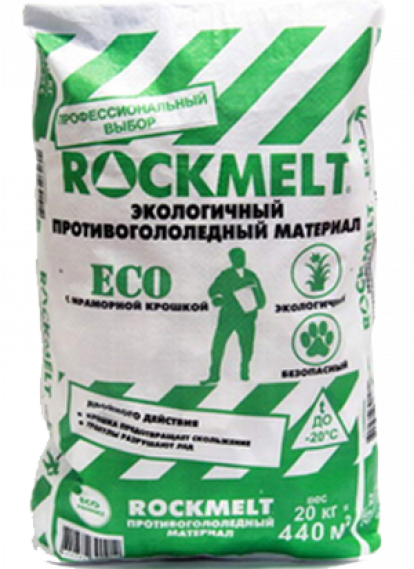 Изображение Строительные товары Противогололедные смеси Антигололедное средство ROCKMELT ECO 20 кг 