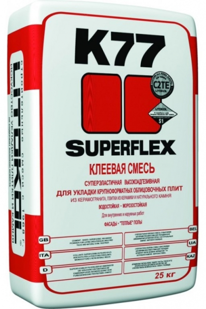 Изображение Строительные товары Строительные смеси Клей Superflex K77 