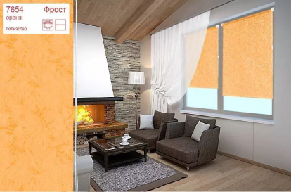 Изображение Товары для дома Домашний текстиль Рулонные шторы Фрост Оранжевый 7654 