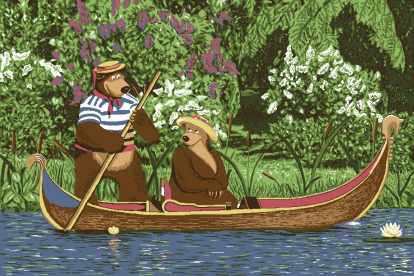 Изображение Ковры Нева Тафт Карпет Маша и Медведь на лодке 