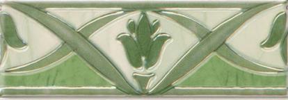 Изображение Керамическая плитка Березакерамика (Belani) Фриз Елена цветок зеленая 