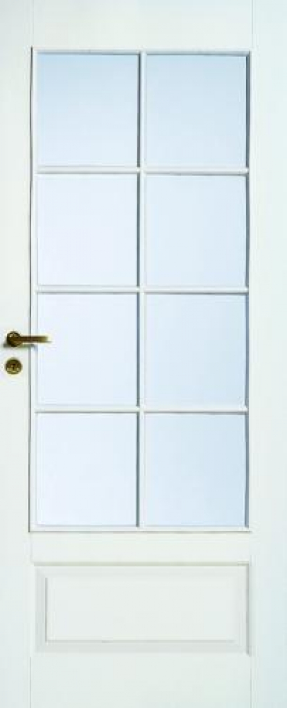Изображение Двери Межкомнатные Дверь белая массивная под 8 стекол № 104 