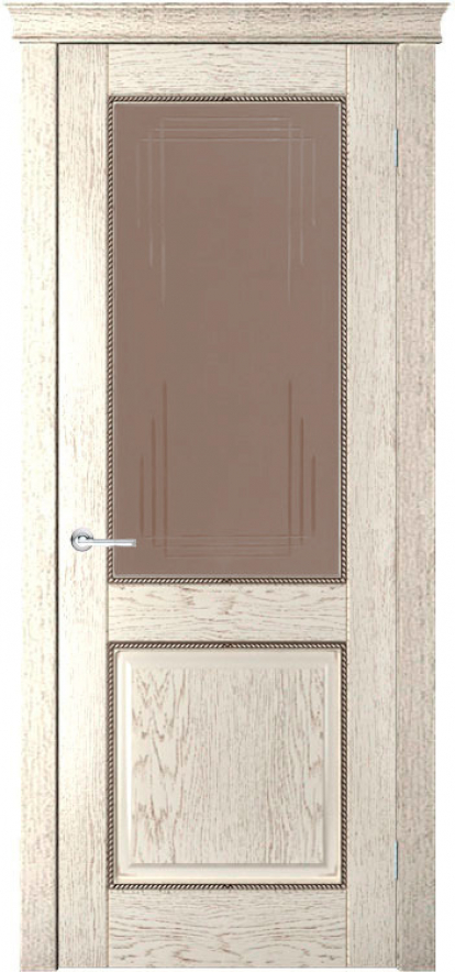 Изображение Двери Межкомнатные Дверное полотно Прайм натуральный дуб тон капучино остекленное 