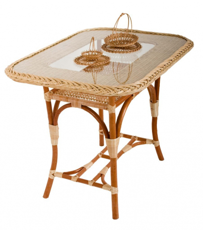 Изображение Мебель Изделия из лозы Стол плетеный обеденный прямоугольный 