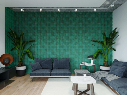 Изображение Стеновые панели 3D панели Fiber Dark Green 