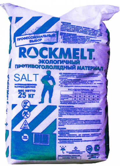 Изображение Строительные товары Противогололедные смеси Противогололедные реагенты ROCKMELT SALT 20 кг 