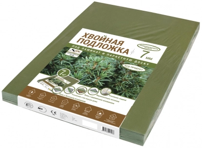 Изображение Подложка, порожки и все сопутствующие для пола Подложка под ламинат и паркетную доску Подложка хвойная 7 мм 
