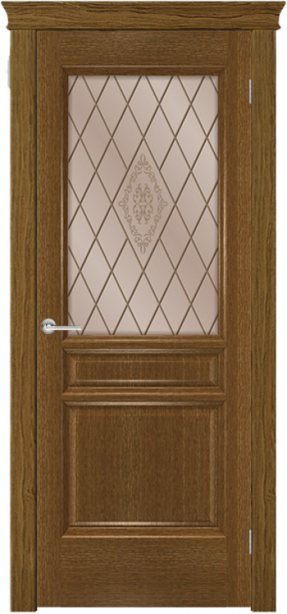 Изображение Двери Межкомнатные Дверное полотно Тридорс тон ольха остекленное 