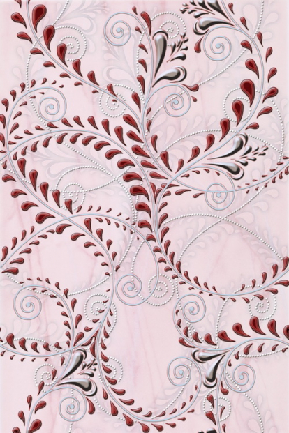 Изображение Керамическая плитка Березакерамика (Belani) Декор Елена каприз бордовая 