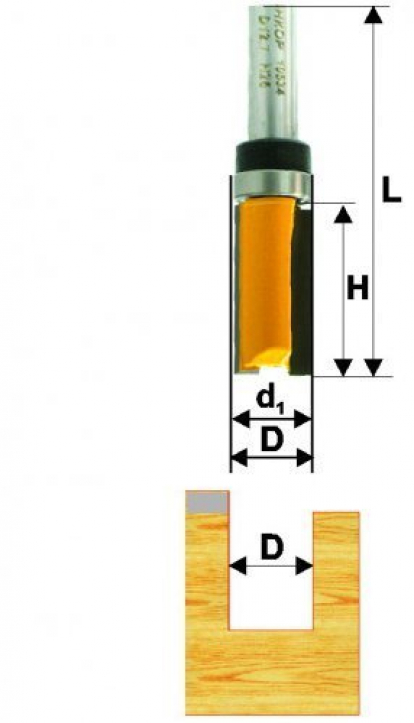 Изображение Строительные товары Инструменты Фреза кромочная прямая 10536 ф19х26мм хвостовик 8мм 