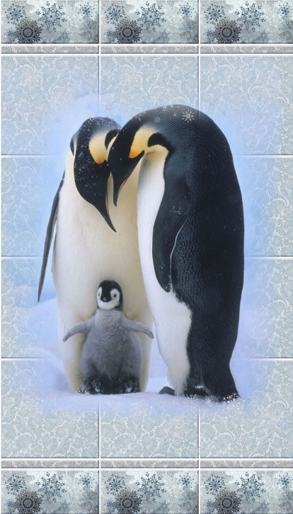Изображение Стеновые панели ПВХ Зимняя сказка Пингвин 