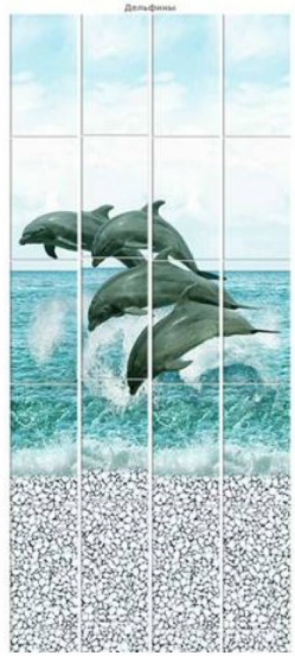 Изображение Стеновые панели ПВХ Океан Дельфины 
