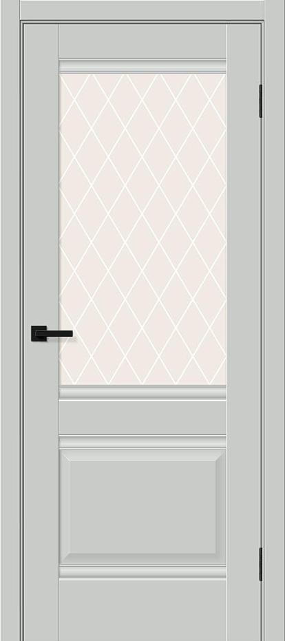 Изображение Двери Межкомнатные Прима-3 Grey Silk / White Сrystal 