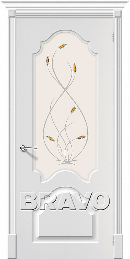 Изображение Двери Межкомнатные Скинни-33 П-24 (Белый) СТ-Орхидея 