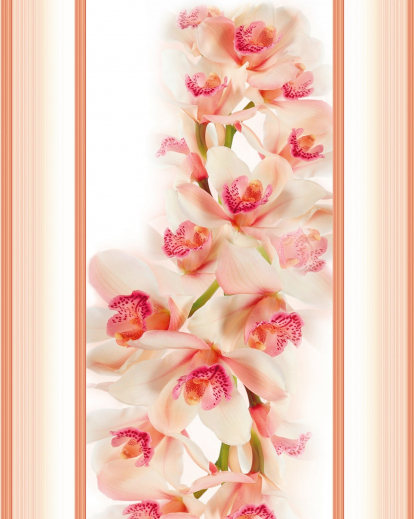 Изображение Стеновые панели ПВХ Орхидея оранжевая узор 