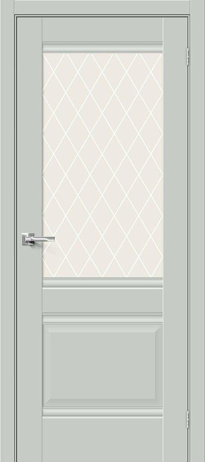 Изображение Двери Межкомнатные Прима-3 Grey Matt / White Сrystal 