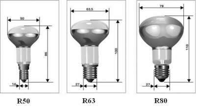 Изображение Строительные товары Подвесные потолки Лампа накаливания R50, R63, R80 