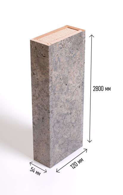 Изображение Стеновые панели МДФ Колонна интерьерная сборная Бетон 2800*120*54 мм 